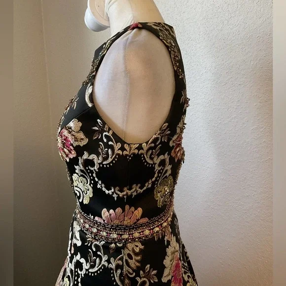 Jovani 48394 Metallic Floral Beaded Gown Size 6 Multi Color - Picture 8 of 15